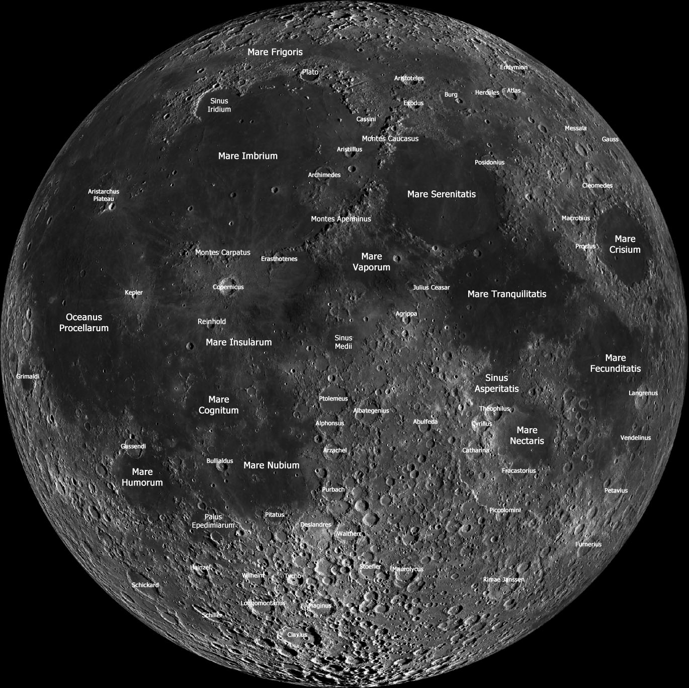 Lunar Photography Lunar Map